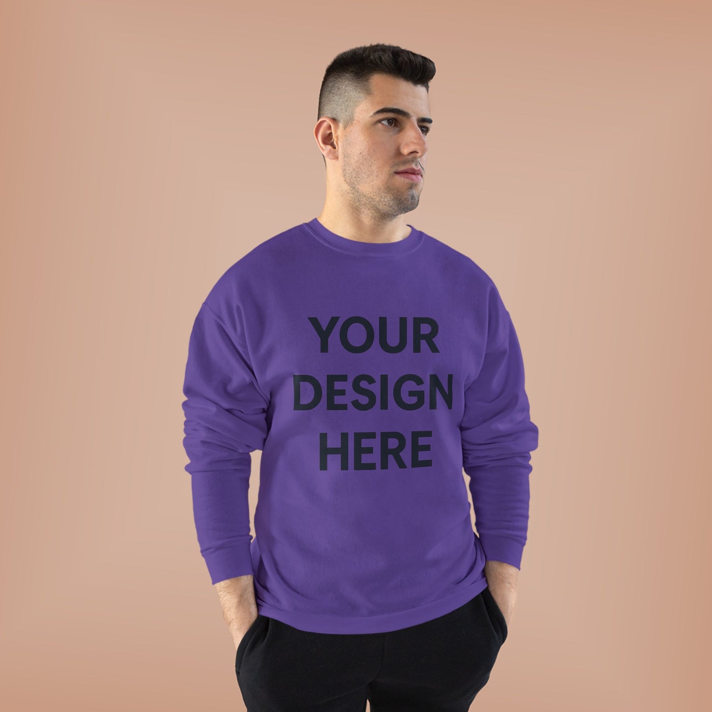 Custom Hanes P160 EcoSmart Crewneck Sweatshirt Personalized Eco-Friendly Fleece Pullover Sustainable Cotton-Poly Blend Custom Logo, Text, or Design