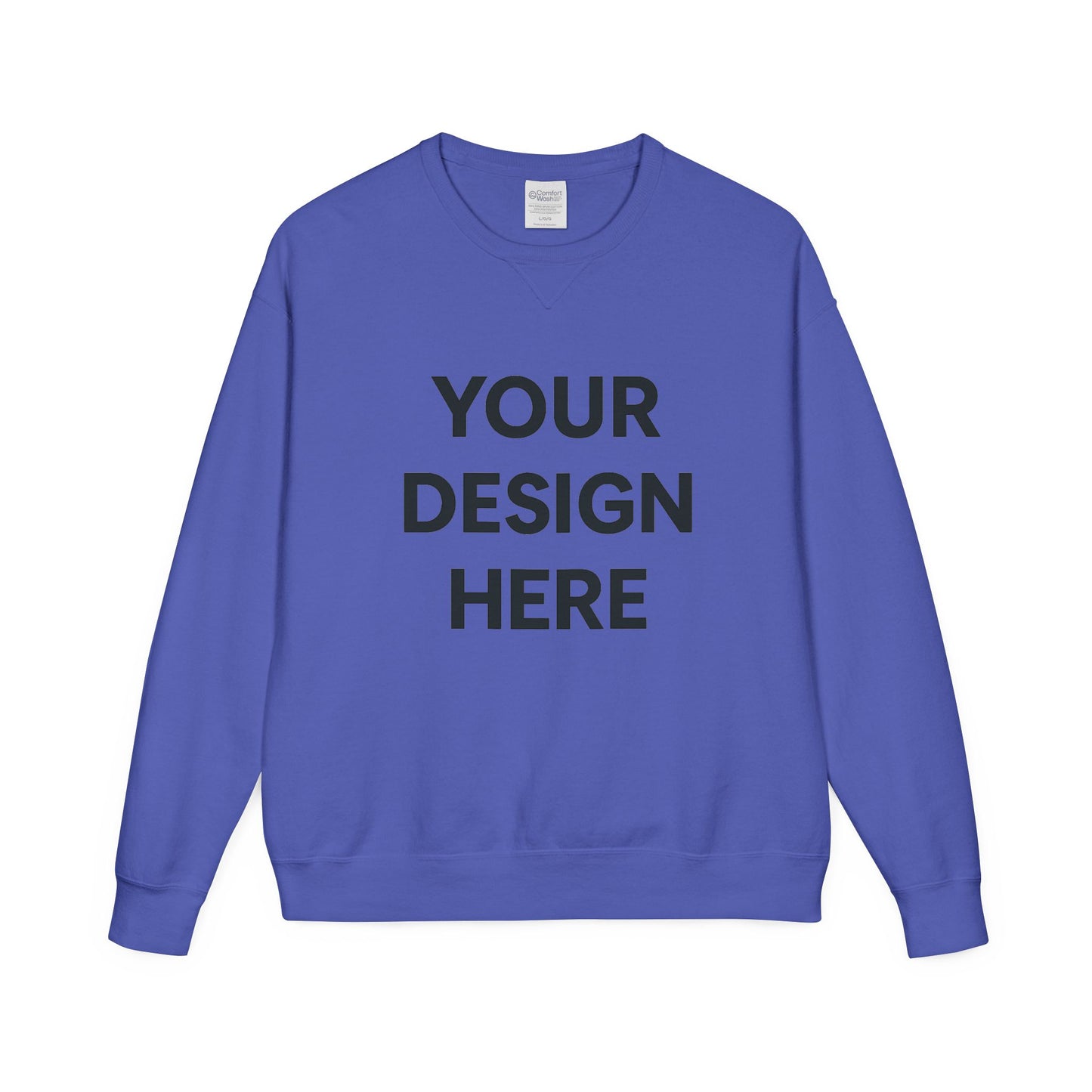 Custom Hanes GDH400 ComfortWash Crewneck Sweatshirt Personalized Garment-Dyed Fleece Pullover Vintage Soft Cotton Blend Custom Logo, Text, or Design