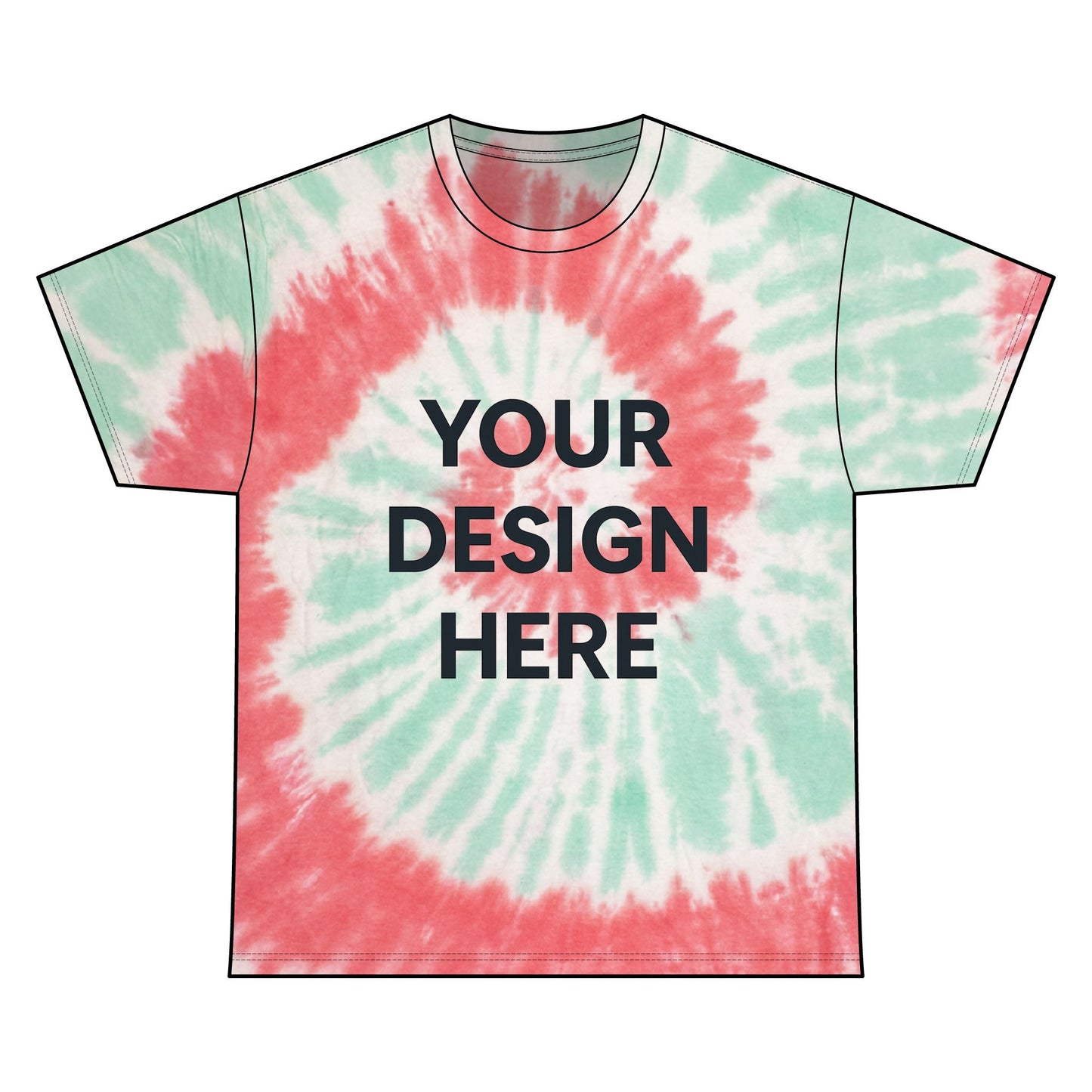 Custom Gildan 5000 Tie-Dye T-Shirt Personalized Heavy Cotton Tee Vibrant Swirl Design Custom Logo, Text, or Artwork Unisex Retro Shirt