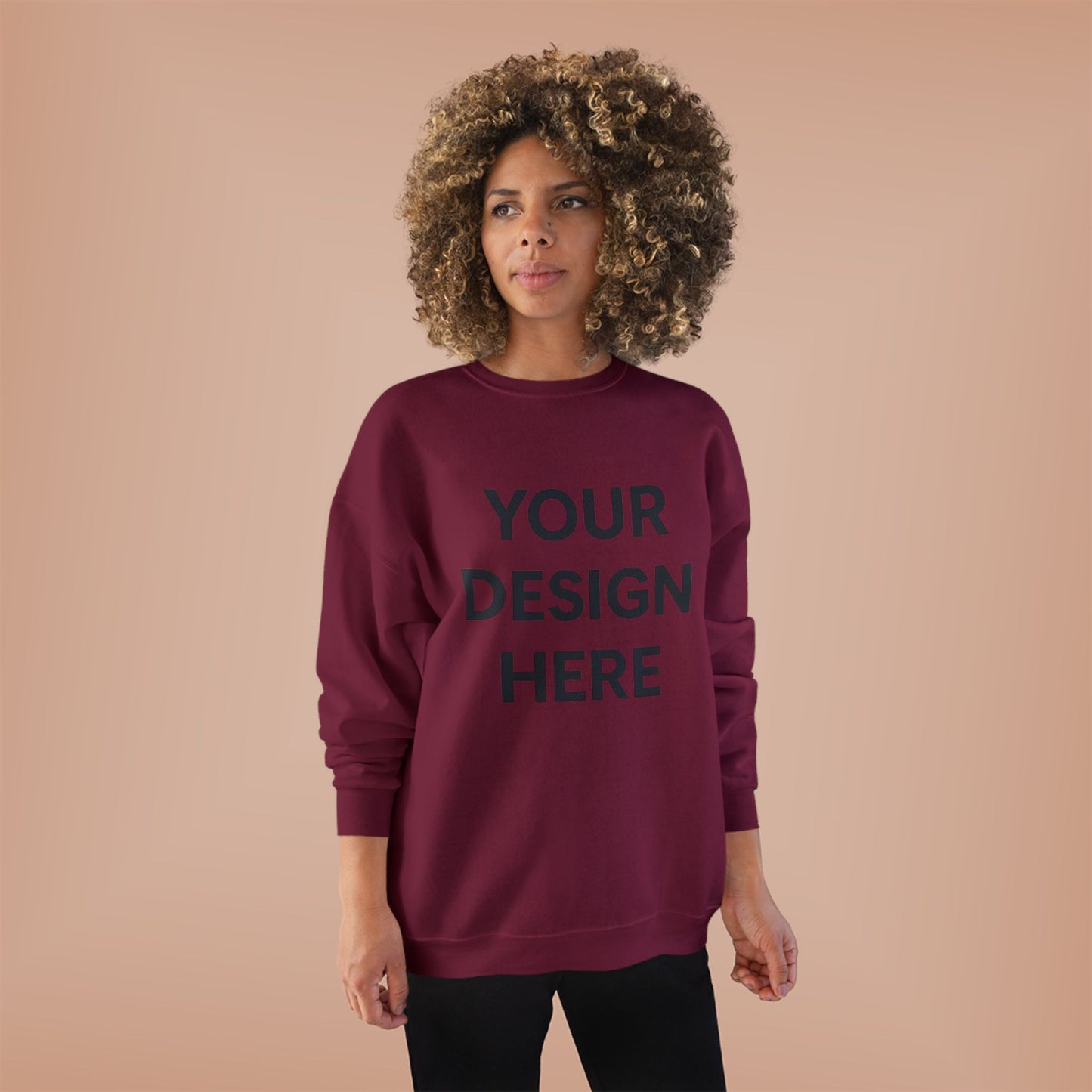 Custom Hanes P160 EcoSmart Crewneck Sweatshirt Personalized Eco-Friendly Fleece Pullover Sustainable Cotton-Poly Blend Custom Logo, Text, or Design