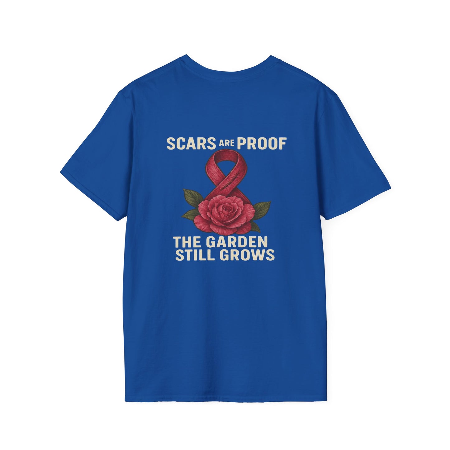 Inspirational Garden T-Shirt, Softstyle Tee, Motivational Shirt, Flower Print, Gift for Cancer Awareness, Supportive Apparel