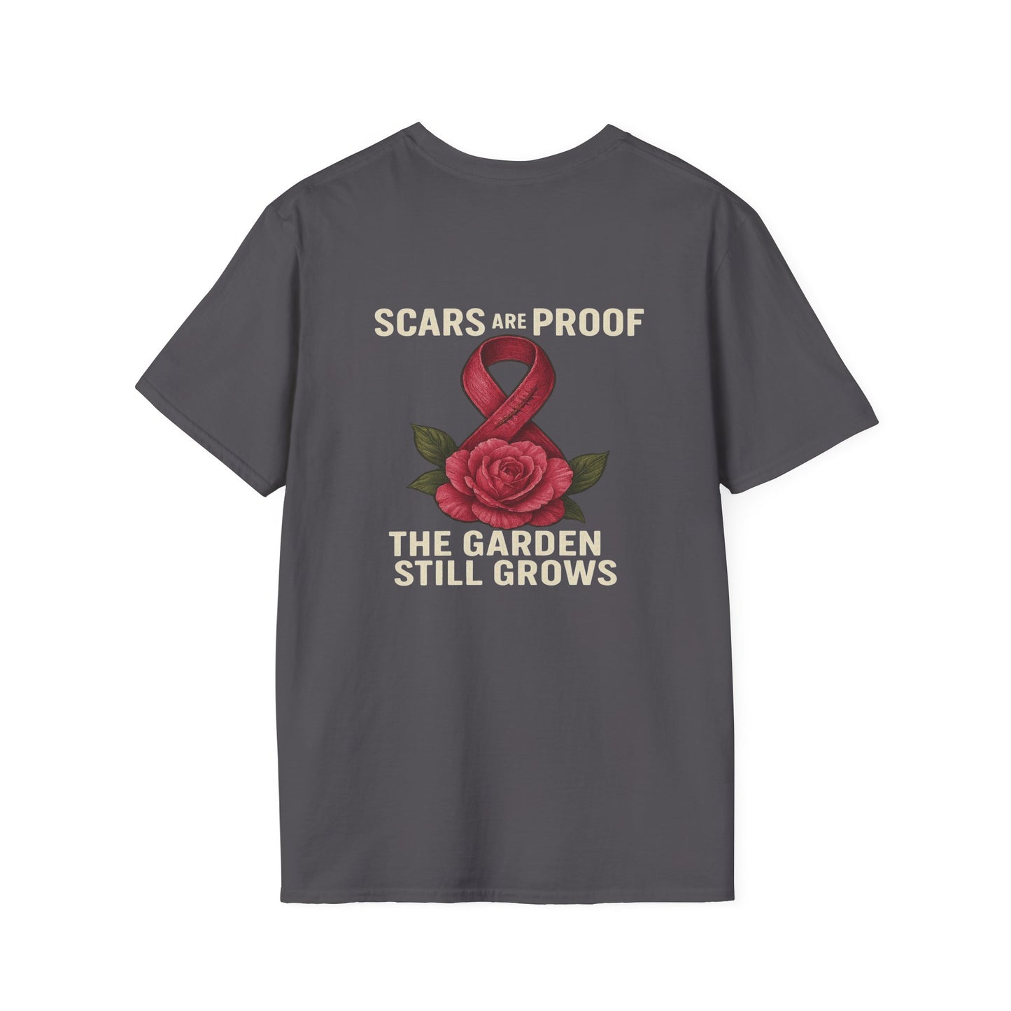 Inspirational Garden T-Shirt, Softstyle Tee, Motivational Shirt, Flower Print, Gift for Cancer Awareness, Supportive Apparel