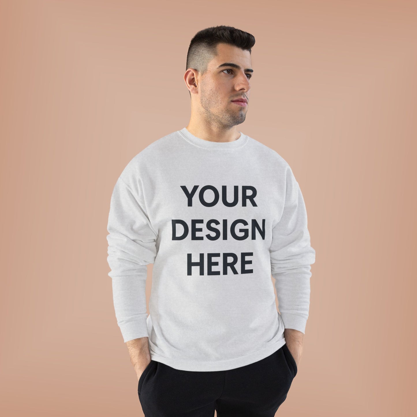 Custom Hanes P160 EcoSmart Crewneck Sweatshirt Personalized Eco-Friendly Fleece Pullover Sustainable Cotton-Poly Blend Custom Logo, Text, or Design