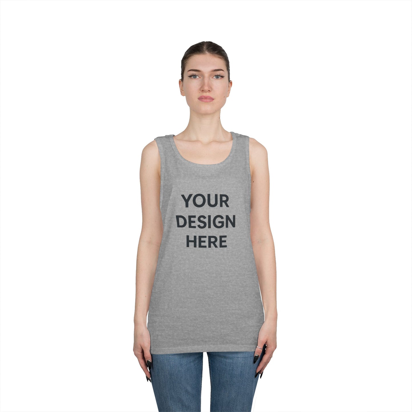 Custom Gildan 5200 Heavy Cotton Tank Top Personalized Sleeveless Shirt Custom Logo, Text, or Design Unisex Classic Fit Summer Tee