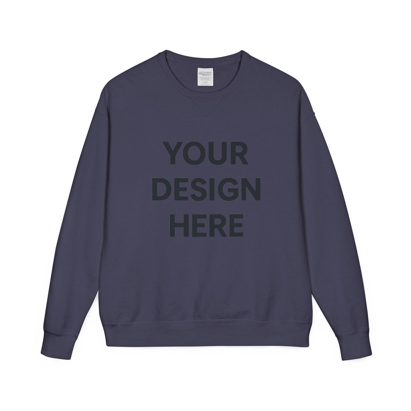 Custom Hanes GDH400 ComfortWash Crewneck Sweatshirt Personalized Garment-Dyed Fleece Pullover Vintage Soft Cotton Blend Custom Logo, Text, or Design