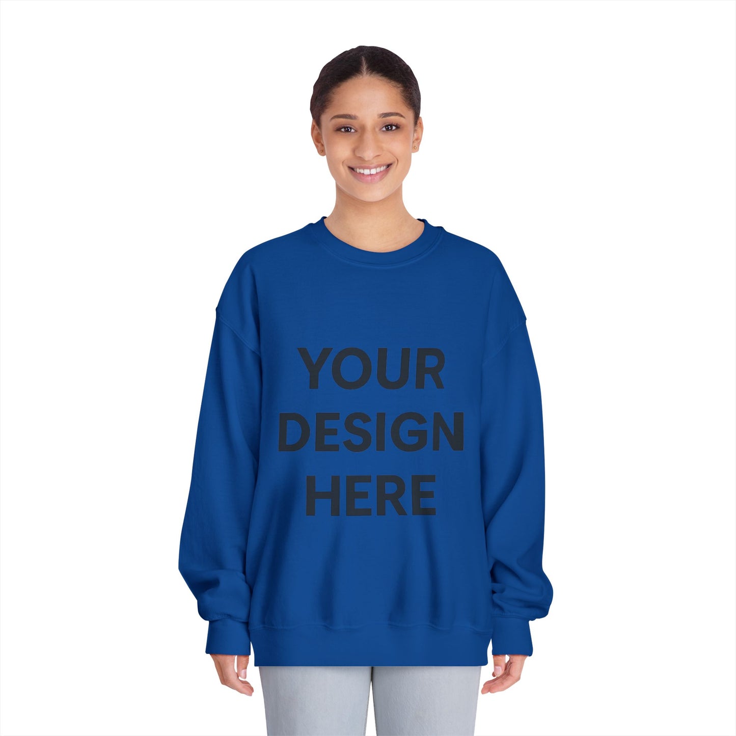Custom Gildan 12000 DryBlend Crewneck Sweatshirt Personalized Moisture-Wicking Fleece Pullover Custom Logo, Text, or Design Unisex Cotton-Poly Sweatshirt