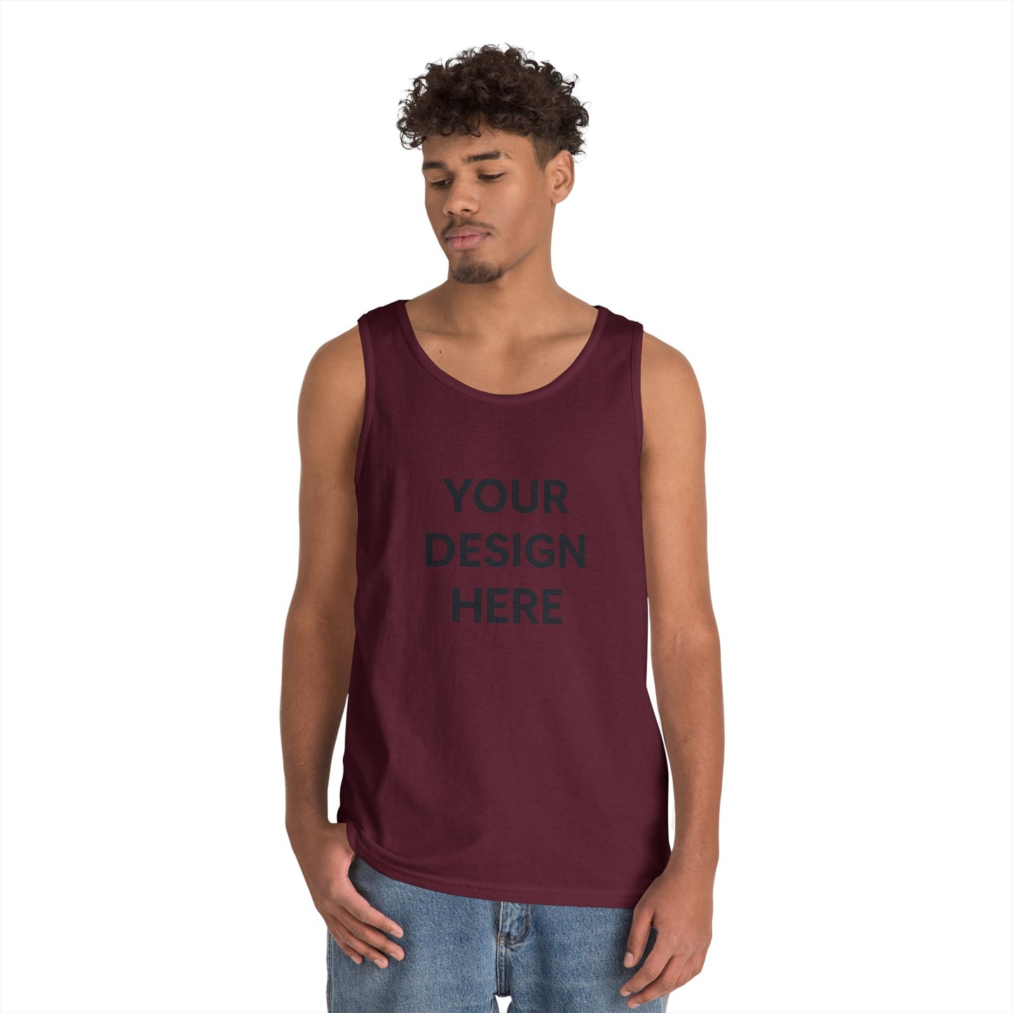Custom Gildan 5200 Heavy Cotton Tank Top Personalized Sleeveless Shirt Custom Logo, Text, or Design Unisex Classic Fit Summer Tee