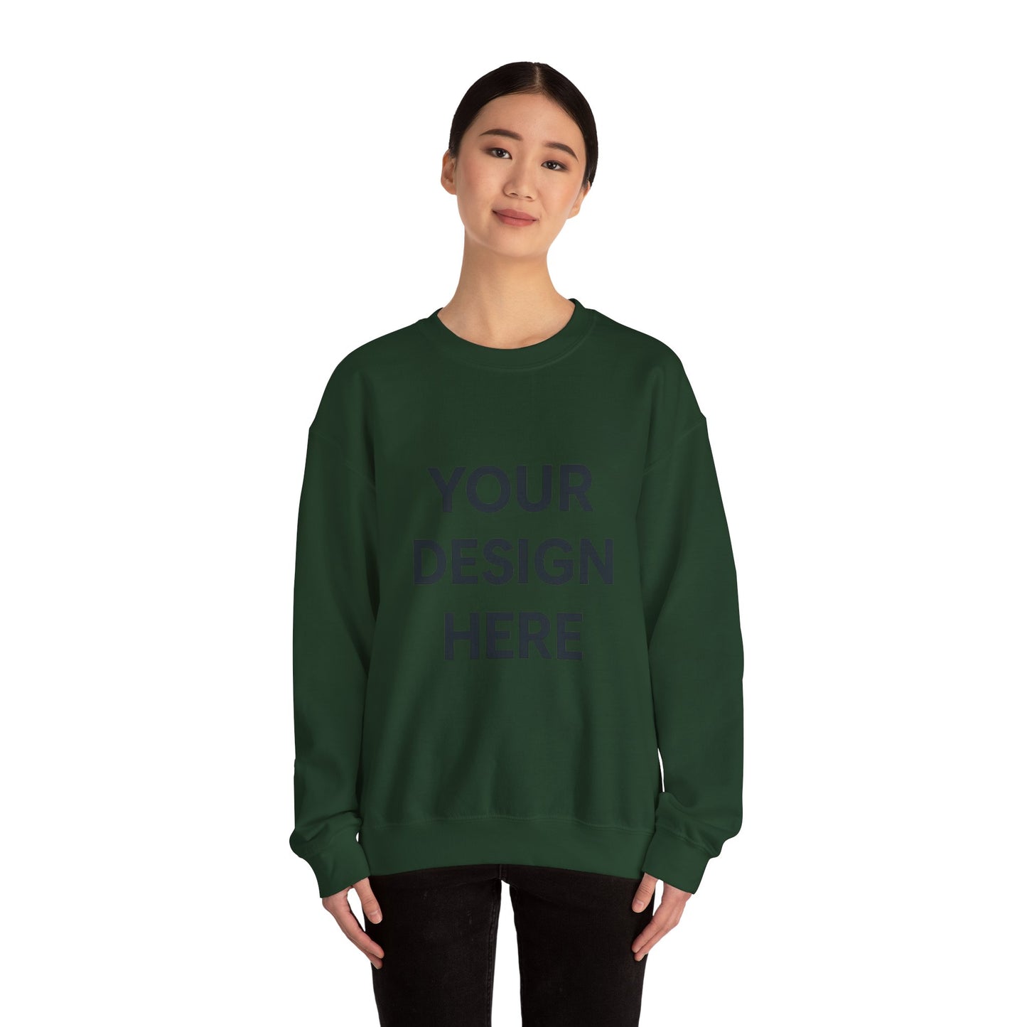 Custom Gildan 18000 Crewneck Sweatshirt | Personalized Heavy Blend Fleece Pullover | Custom Logo, Text, or Design | Unisex Cozy Cotton-Poly Sweatshirt