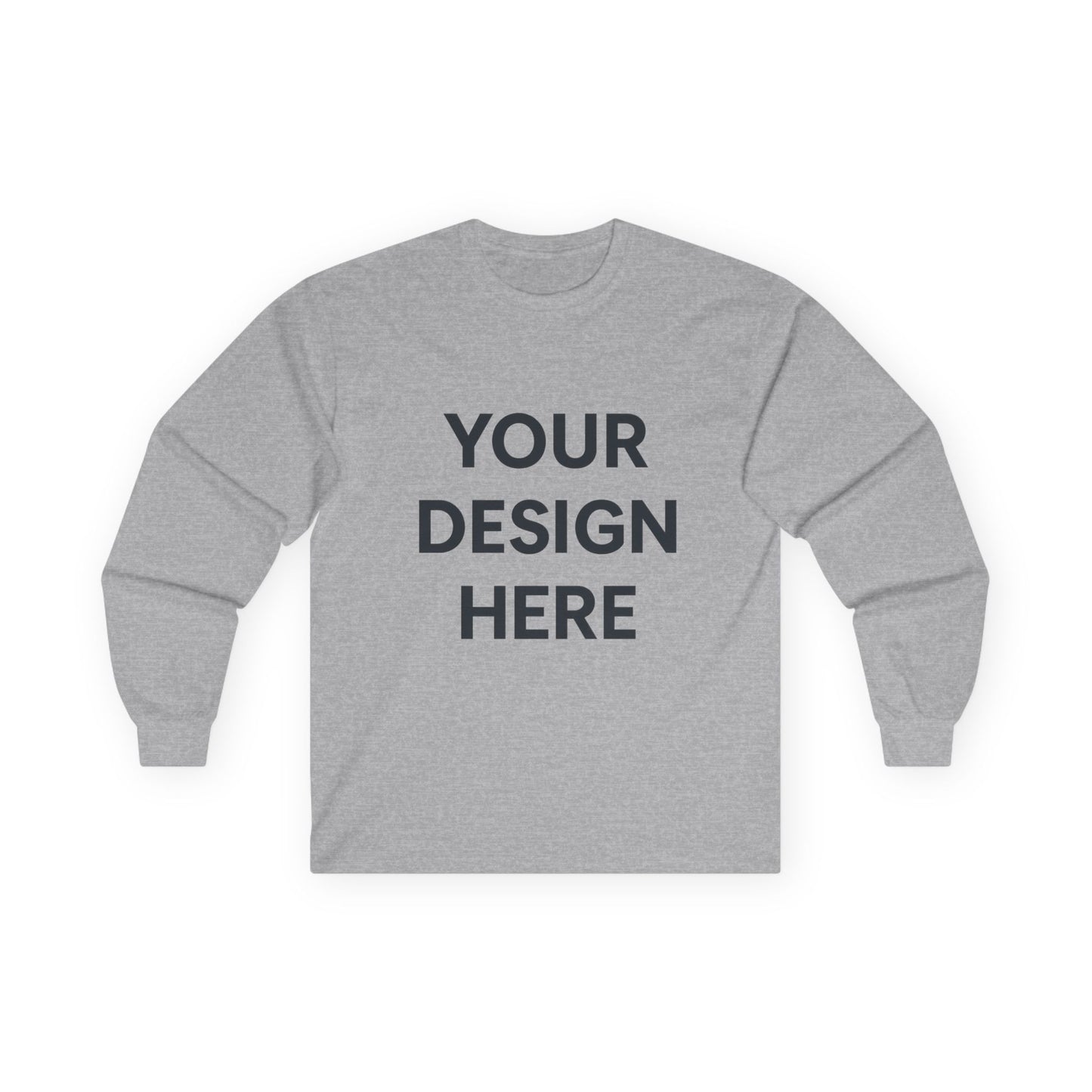 Custom Gildan 2400 Ultra Cotton Long Sleeve T-Shirt Personalized Heavyweight Tee Custom Logo, Text, or Design Unisex Durable Cotton Shirt