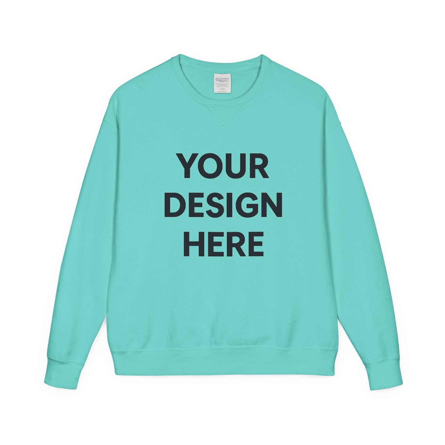 Custom Hanes GDH400 ComfortWash Crewneck Sweatshirt Personalized Garment-Dyed Fleece Pullover Vintage Soft Cotton Blend Custom Logo, Text, or Design