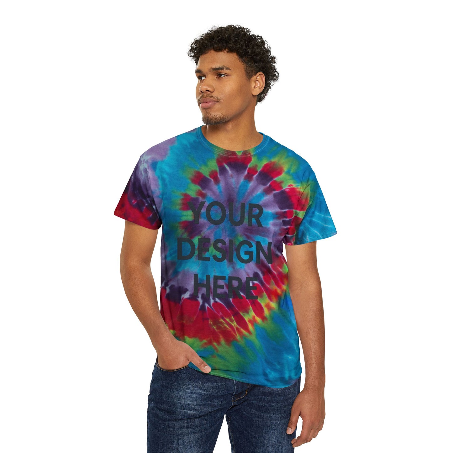 Custom Gildan 5000 Spiral Tie-Dye T-Shirt Personalized Heavy Cotton Tee Vibrant Retro Swirl Design Custom Logo, Name & Text