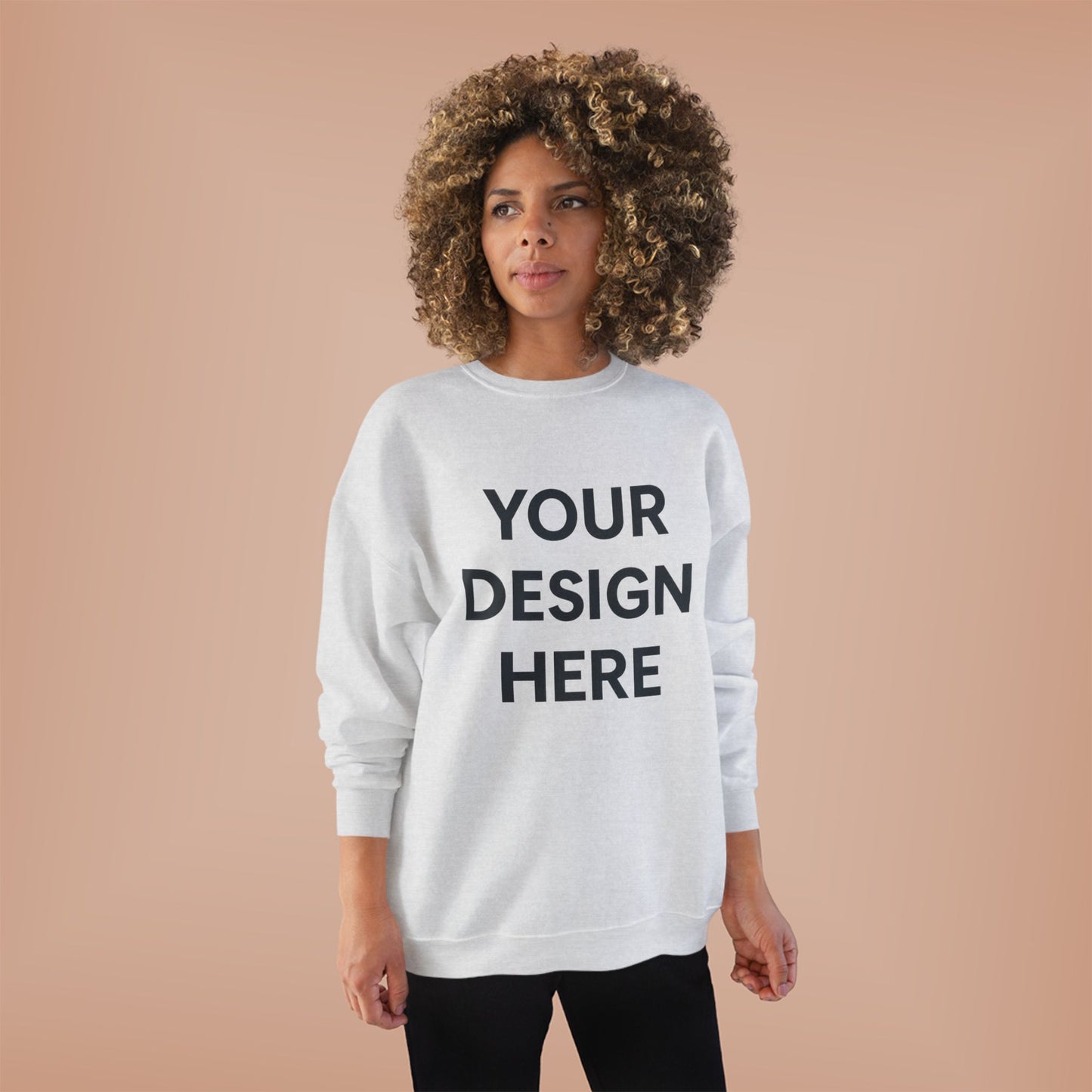 Custom Hanes P160 EcoSmart Crewneck Sweatshirt Personalized Eco-Friendly Fleece Pullover Sustainable Cotton-Poly Blend Custom Logo, Text, or Design