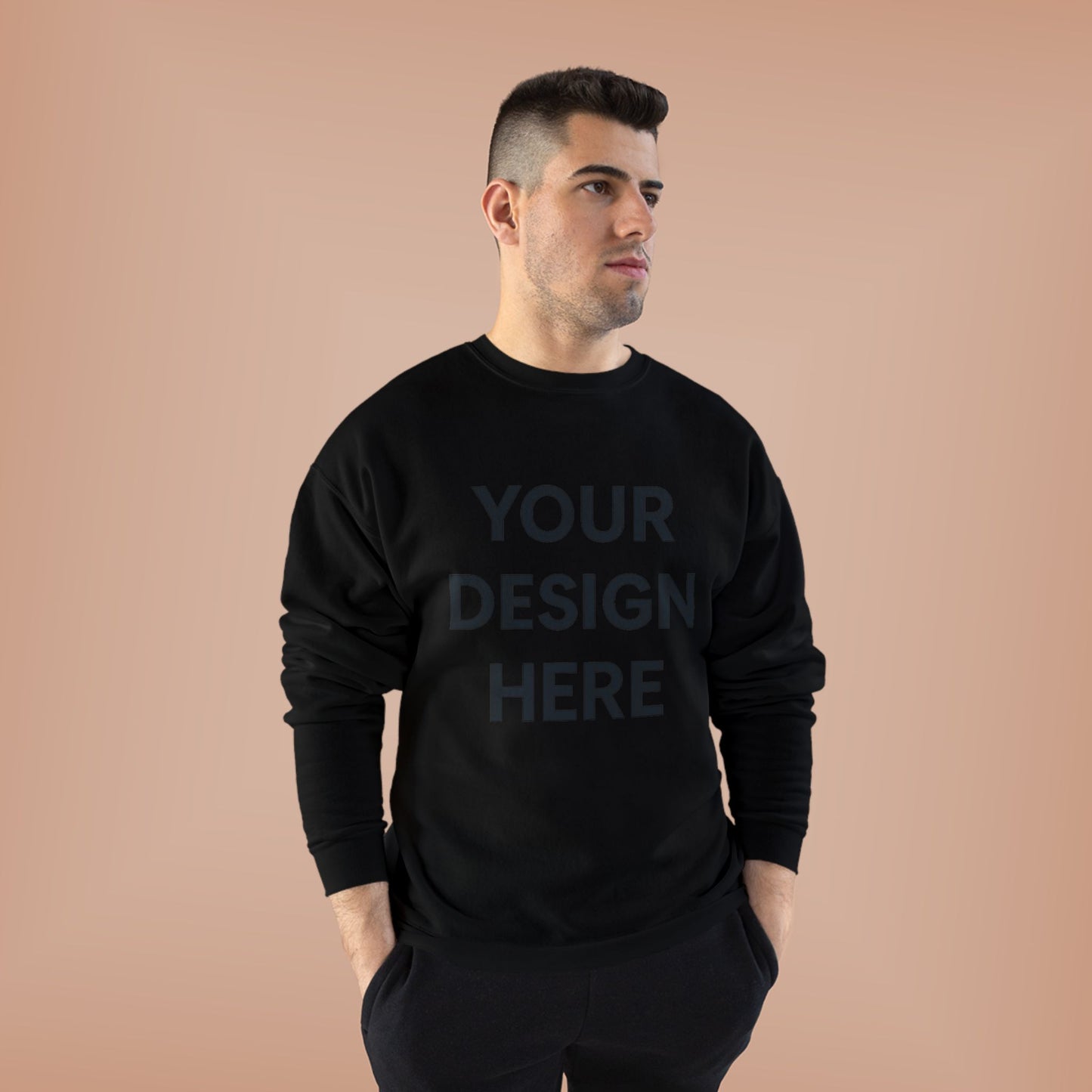 Custom Hanes P160 EcoSmart Crewneck Sweatshirt Personalized Eco-Friendly Fleece Pullover Sustainable Cotton-Poly Blend Custom Logo, Text, or Design