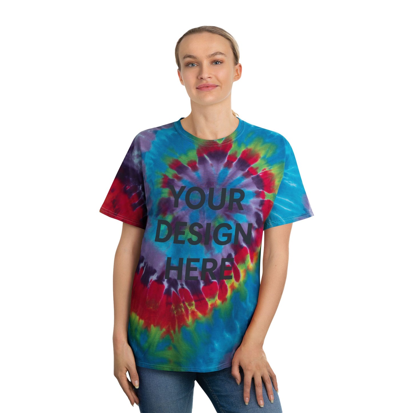 Custom Gildan 5000 Spiral Tie-Dye T-Shirt Personalized Heavy Cotton Tee Vibrant Retro Swirl Design Custom Logo, Name & Text