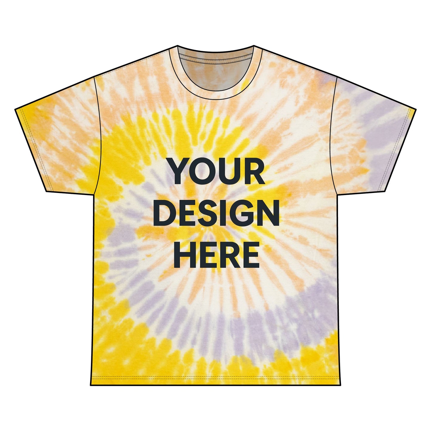 Custom Gildan 5000 Tie-Dye T-Shirt Personalized Heavy Cotton Tee Vibrant Swirl Design Custom Logo, Text, or Artwork Unisex Retro Shirt