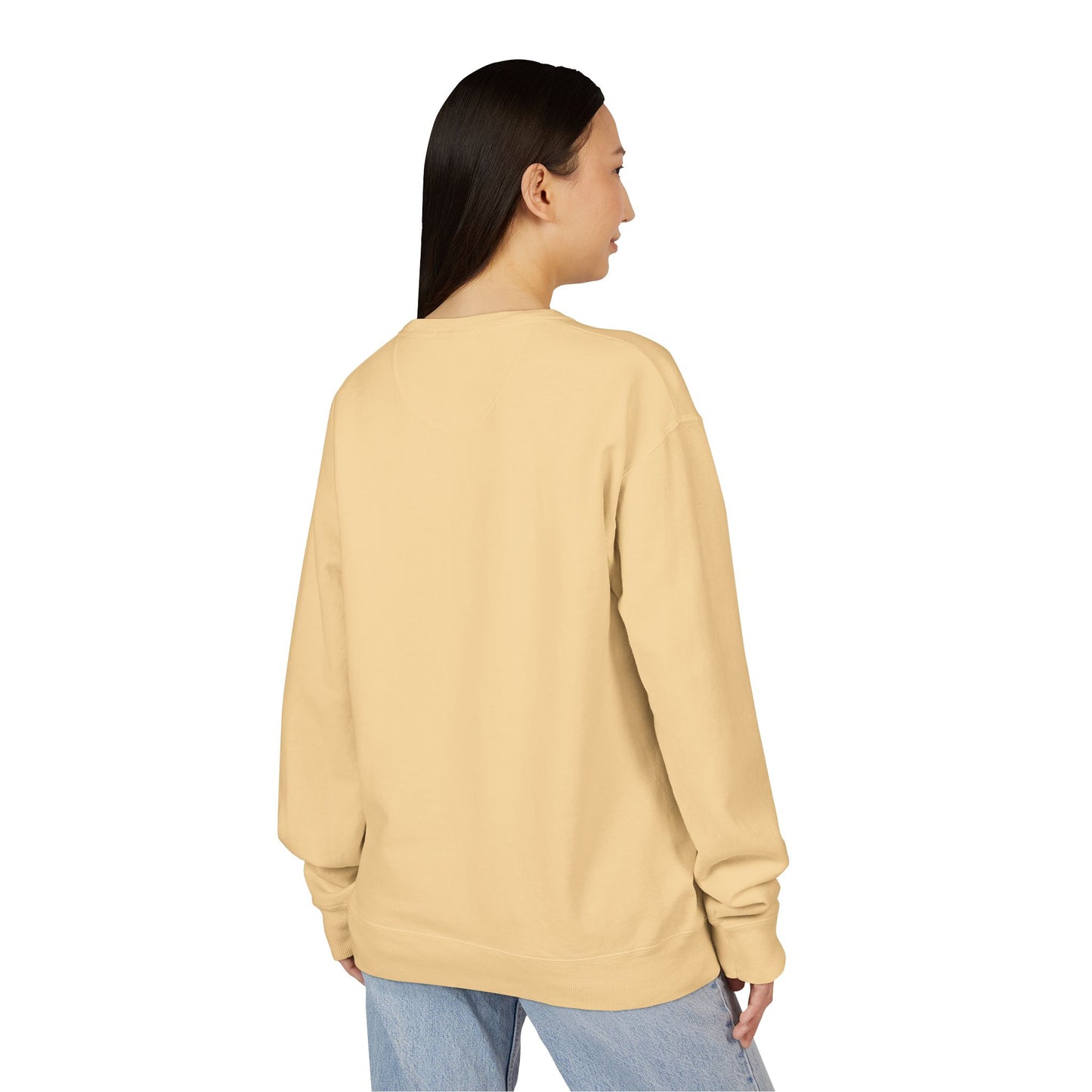 Custom Hanes GDH400 ComfortWash Crewneck Sweatshirt Personalized Garment-Dyed Fleece Pullover Vintage Soft Cotton Blend Custom Logo, Text, or Design