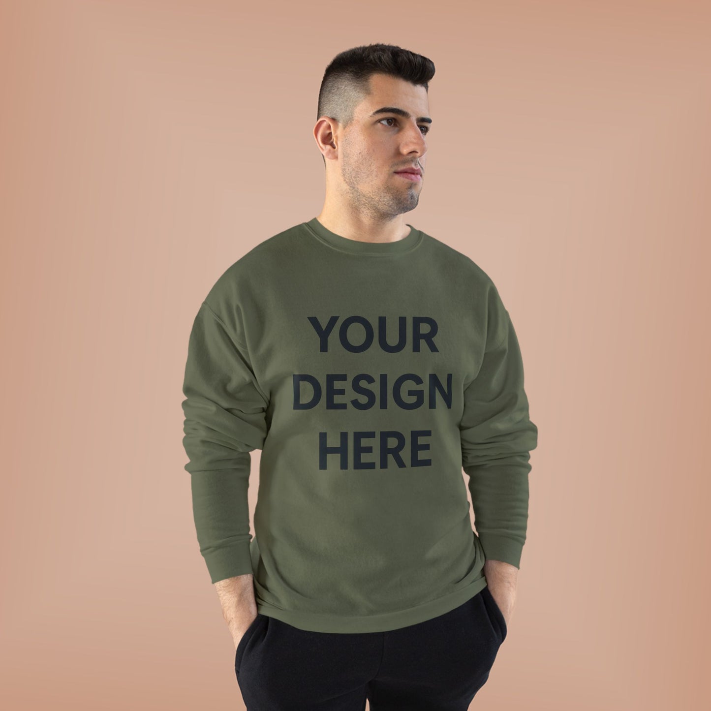 Custom Hanes P160 EcoSmart Crewneck Sweatshirt Personalized Eco-Friendly Fleece Pullover Sustainable Cotton-Poly Blend Custom Logo, Text, or Design
