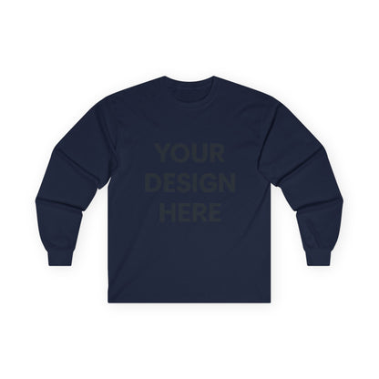 Custom Gildan 2400 Ultra Cotton Long Sleeve T-Shirt Personalized Heavyweight Tee Custom Logo, Text, or Design Unisex Durable Cotton Shirt