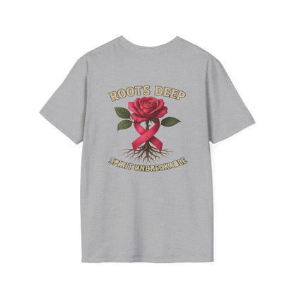 Roots Deep Unisex Softstyle T-Shirt - Inspirational Awareness Tee, Gift for Support, Motivational Shirt, Casual Wear, Fundraising Apparel
