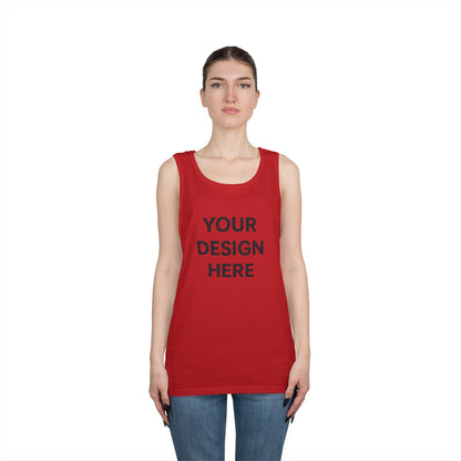 Custom Gildan 5200 Heavy Cotton Tank Top Personalized Sleeveless Shirt Custom Logo, Text, or Design Unisex Classic Fit Summer Tee
