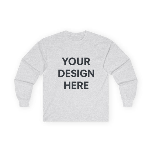 Custom Gildan 2400 Ultra Cotton Long Sleeve T-Shirt Personalized Heavyweight Tee Custom Logo, Text, or Design Unisex Durable Cotton Shirt