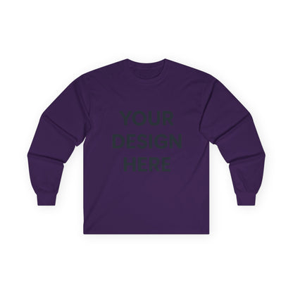 Custom Gildan 2400 Ultra Cotton Long Sleeve T-Shirt Personalized Heavyweight Tee Custom Logo, Text, or Design Unisex Durable Cotton Shirt
