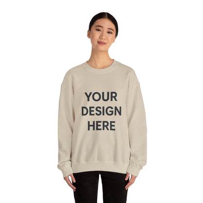 Custom Gildan 18000 Crewneck Sweatshirt | Personalized Heavy Blend Fleece Pullover | Custom Logo, Text, or Design | Unisex Cozy Cotton-Poly Sweatshirt