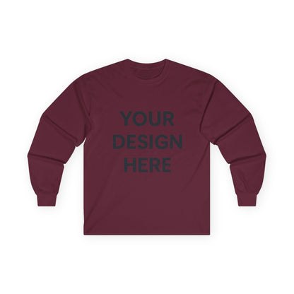Custom Gildan 2400 Ultra Cotton Long Sleeve T-Shirt Personalized Heavyweight Tee Custom Logo, Text, or Design Unisex Durable Cotton Shirt