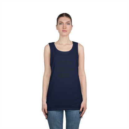 Custom Gildan 5200 Heavy Cotton Tank Top Personalized Sleeveless Shirt Custom Logo, Text, or Design Unisex Classic Fit Summer Tee