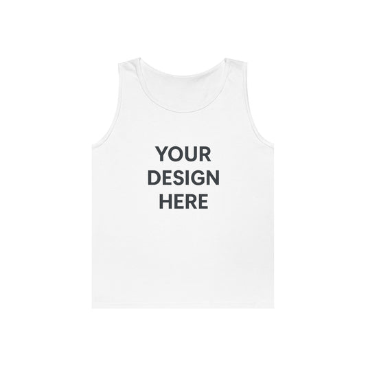 Custom Gildan 5200 Heavy Cotton Tank Top Personalized Sleeveless Shirt Custom Logo, Text, or Design Unisex Classic Fit Summer Tee