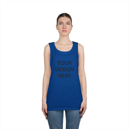 Custom Gildan 5200 Heavy Cotton Tank Top Personalized Sleeveless Shirt Custom Logo, Text, or Design Unisex Classic Fit Summer Tee