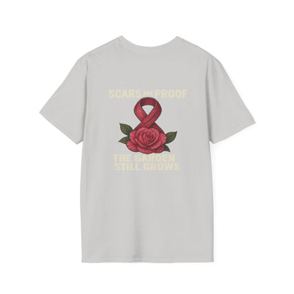 Inspirational Garden T-Shirt, Softstyle Tee, Motivational Shirt, Flower Print, Gift for Cancer Awareness, Supportive Apparel
