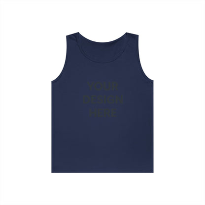 Custom Gildan 5200 Heavy Cotton Tank Top Personalized Sleeveless Shirt Custom Logo, Text, or Design Unisex Classic Fit Summer Tee
