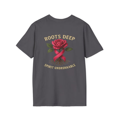 Roots Deep Unisex Softstyle T-Shirt - Inspirational Awareness Tee, Gift for Support, Motivational Shirt, Casual Wear, Fundraising Apparel