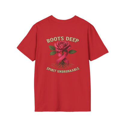 Roots Deep Unisex Softstyle T-Shirt - Inspirational Awareness Tee, Gift for Support, Motivational Shirt, Casual Wear, Fundraising Apparel