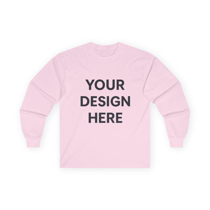 Custom Gildan 2400 Ultra Cotton Long Sleeve T-Shirt Personalized Heavyweight Tee Custom Logo, Text, or Design Unisex Durable Cotton Shirt