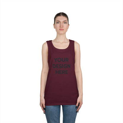Custom Gildan 5200 Heavy Cotton Tank Top Personalized Sleeveless Shirt Custom Logo, Text, or Design Unisex Classic Fit Summer Tee