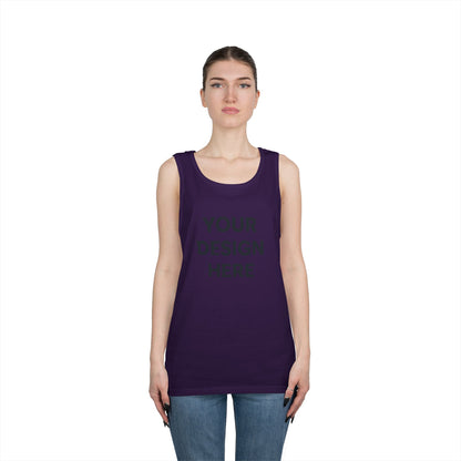 Custom Gildan 5200 Heavy Cotton Tank Top Personalized Sleeveless Shirt Custom Logo, Text, or Design Unisex Classic Fit Summer Tee