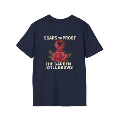 Inspirational Garden T-Shirt, Softstyle Tee, Motivational Shirt, Flower Print, Gift for Cancer Awareness, Supportive Apparel