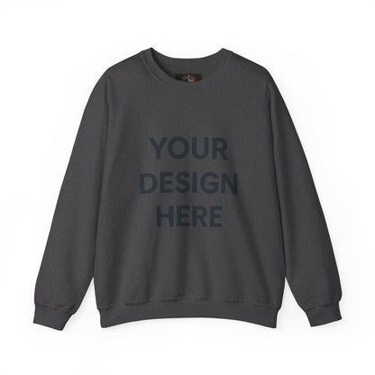 Custom Gildan 18000 Crewneck Sweatshirt | Personalized Heavy Blend Fleece Pullover | Custom Logo, Text, or Design | Unisex Cozy Cotton-Poly Sweatshirt