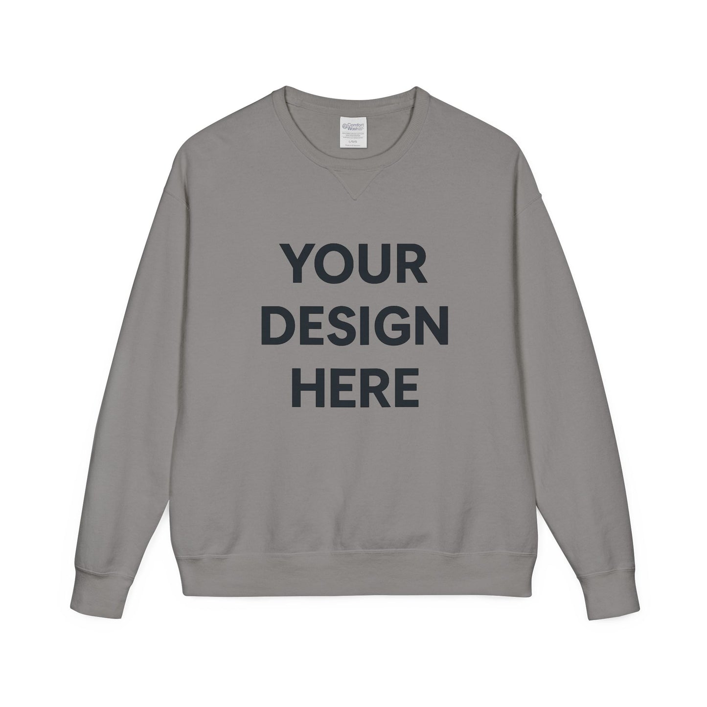 Custom Hanes GDH400 ComfortWash Crewneck Sweatshirt Personalized Garment-Dyed Fleece Pullover Vintage Soft Cotton Blend Custom Logo, Text, or Design