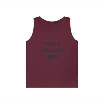 Custom Gildan 5200 Heavy Cotton Tank Top Personalized Sleeveless Shirt Custom Logo, Text, or Design Unisex Classic Fit Summer Tee