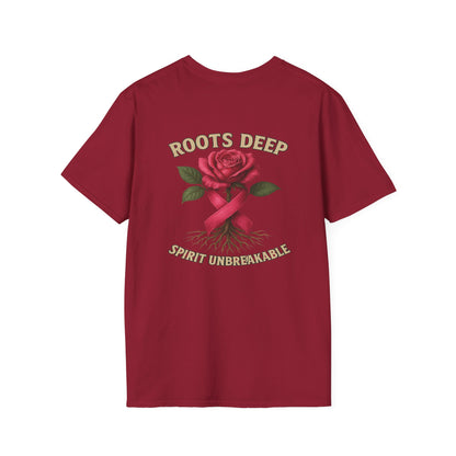 Roots Deep Unisex Softstyle T-Shirt - Inspirational Awareness Tee, Gift for Support, Motivational Shirt, Casual Wear, Fundraising Apparel