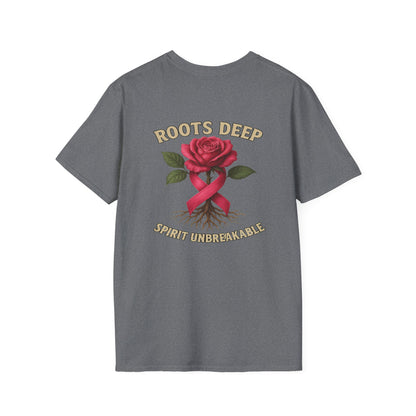 Roots Deep Unisex Softstyle T-Shirt - Inspirational Awareness Tee, Gift for Support, Motivational Shirt, Casual Wear, Fundraising Apparel