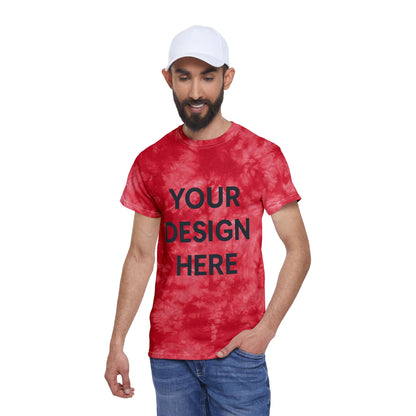 Custom Gildan 5000 Crystal Tie-Dye T-Shirt Personalized Heavy Cotton Tee Ice-Wash Marble Effect Design Custom Logo, Text, or Artwork