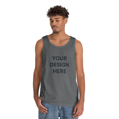 Custom Gildan 5200 Heavy Cotton Tank Top Personalized Sleeveless Shirt Custom Logo, Text, or Design Unisex Classic Fit Summer Tee