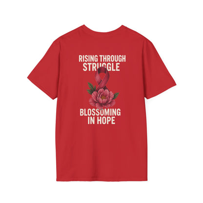 Hope Blossom T-Shirt | Inspirational Quote Tee, Gift for Loved Ones, Awareness Shirt, Motivational Apparel, Casual Wear