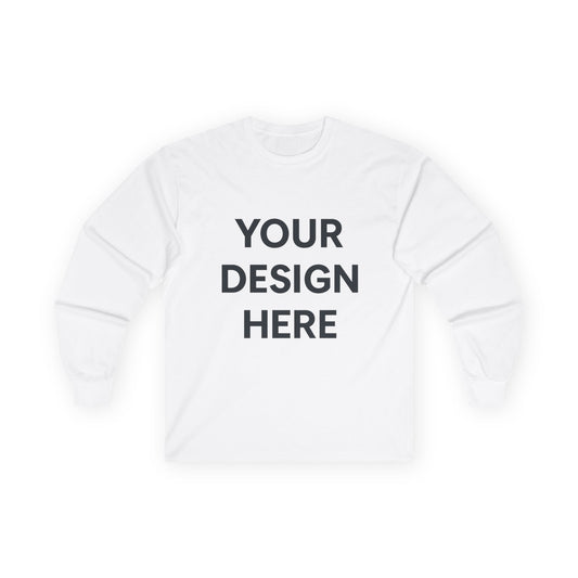 Custom Gildan 2400 Ultra Cotton Long Sleeve T-Shirt Personalized Heavyweight Tee Custom Logo, Text, or Design Unisex Durable Cotton Shirt