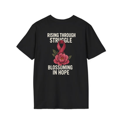 Hope Blossom T-Shirt | Inspirational Quote Tee, Gift for Loved Ones, Awareness Shirt, Motivational Apparel, Casual Wear
