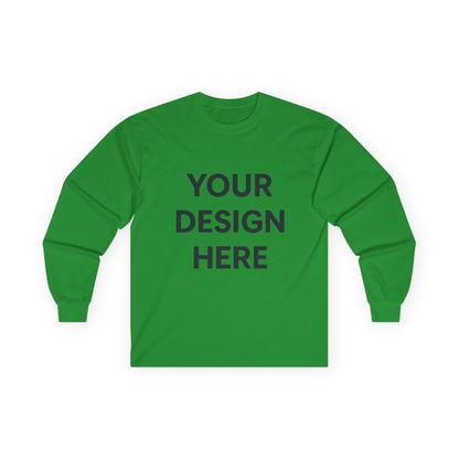 Custom Gildan 2400 Ultra Cotton Long Sleeve T-Shirt Personalized Heavyweight Tee Custom Logo, Text, or Design Unisex Durable Cotton Shirt